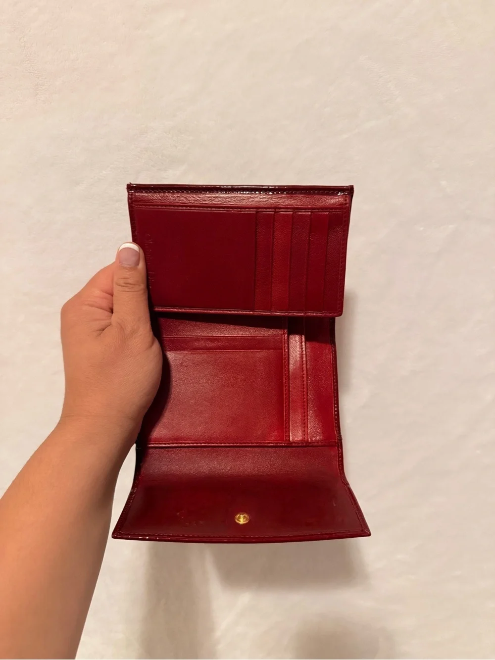 Christian Dior Patent Cannage Mini Lady Dior Wallet